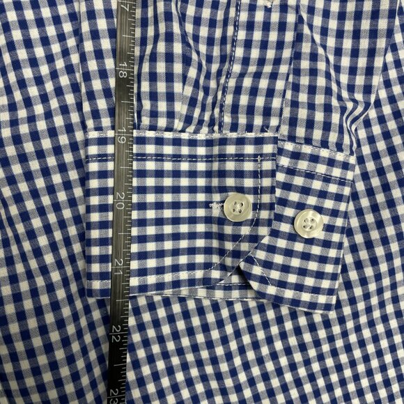 Men's NAUTICA Blue/White Gingham Button Down Long Sleeve Shirt- Size Large - Picture 5 of 10